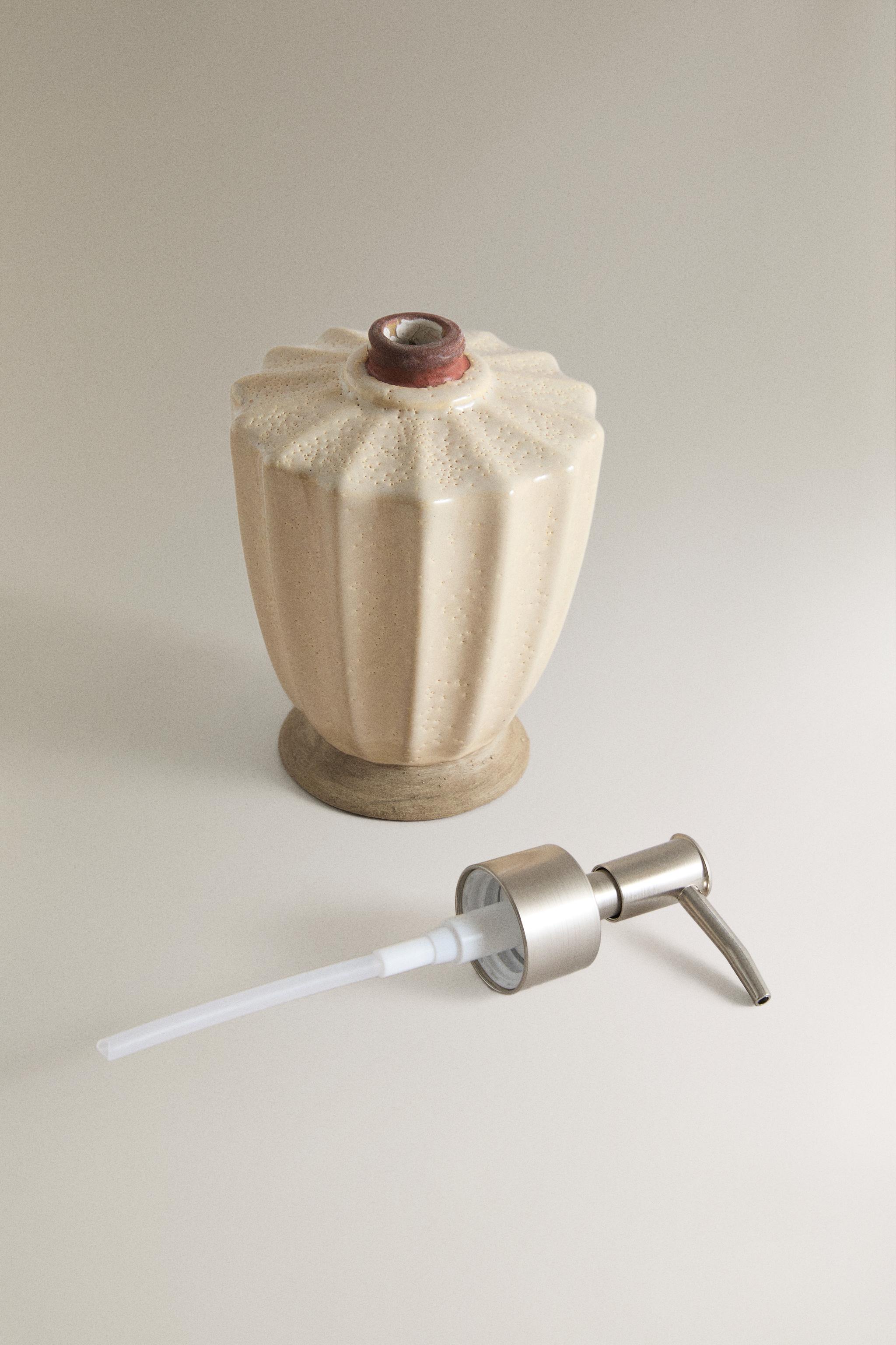 DISTRIBUTEUR DE SAVON SALLE DE BAIN CÉRAMIQUE RUSTIQUE